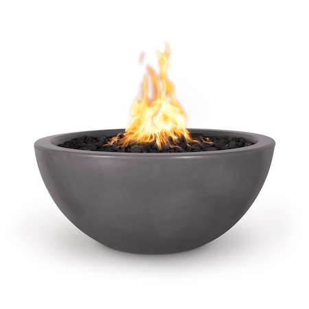 The Outdoor Plus 38 Round Luna Fire Bowl - GFRC Concrete - Chestnut - Match Lit - Natural Gas OPT-LUNFO38-CST-NG